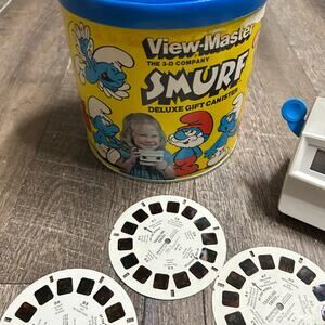 Vintage 1982 Smurf View Master Deluxe Canister Set--Complete Set